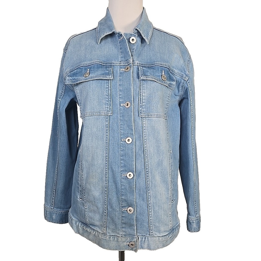 Vince Camuto Women's Small Light Denim Trucker Jean Jacket‎ Oversized